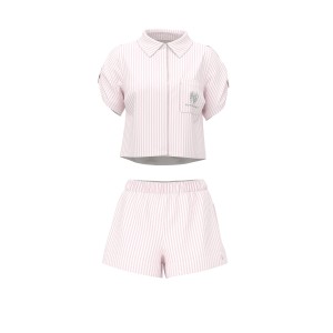Пляжний костюм Beachwear Heritage Stripe Linen Boxy Short-Sleeve Top Shorts Iconic Stripe
