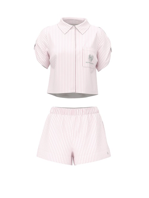 Пляжный костюм Beachwear Heritage Stripe Linen Boxy Short-Sleeve Top Shorts Iconic Stripe