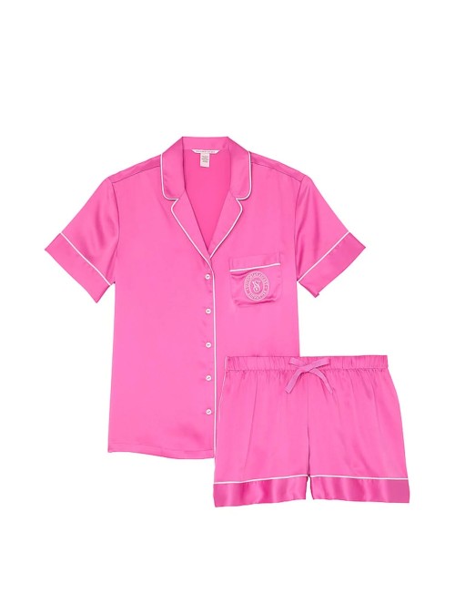 Піжама Signature Satin Logo Short Pajama Set Fucsia 