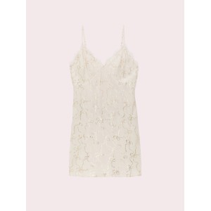 Пеньюар PINK x LoveShackFancy Satin Mini Dress Coconut White Bling Ribbon