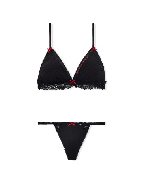 Комплект Limited-Edition PINK Wink Flirty Gift Set Black Forever Lace