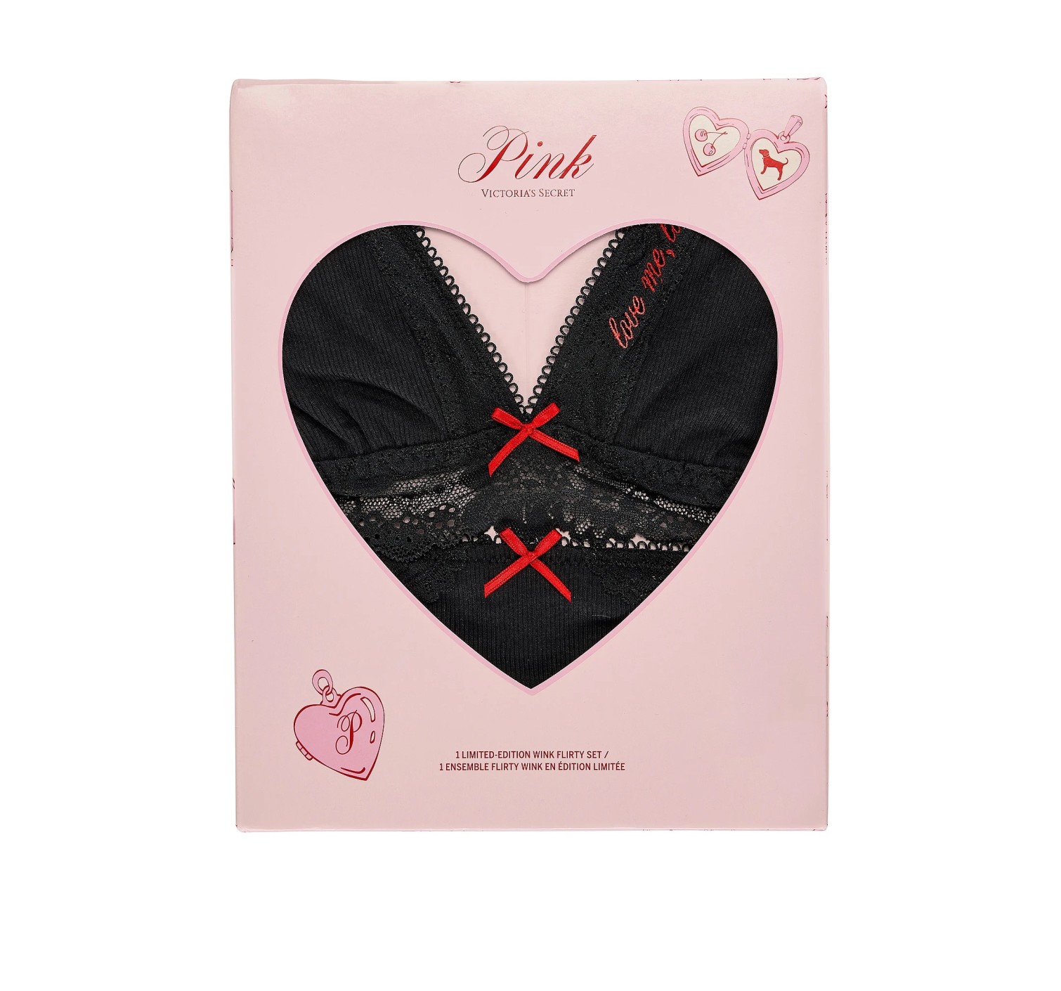 Комплект Limited-Edition PINK Wink Flirty Gift Set Black Forever Lace