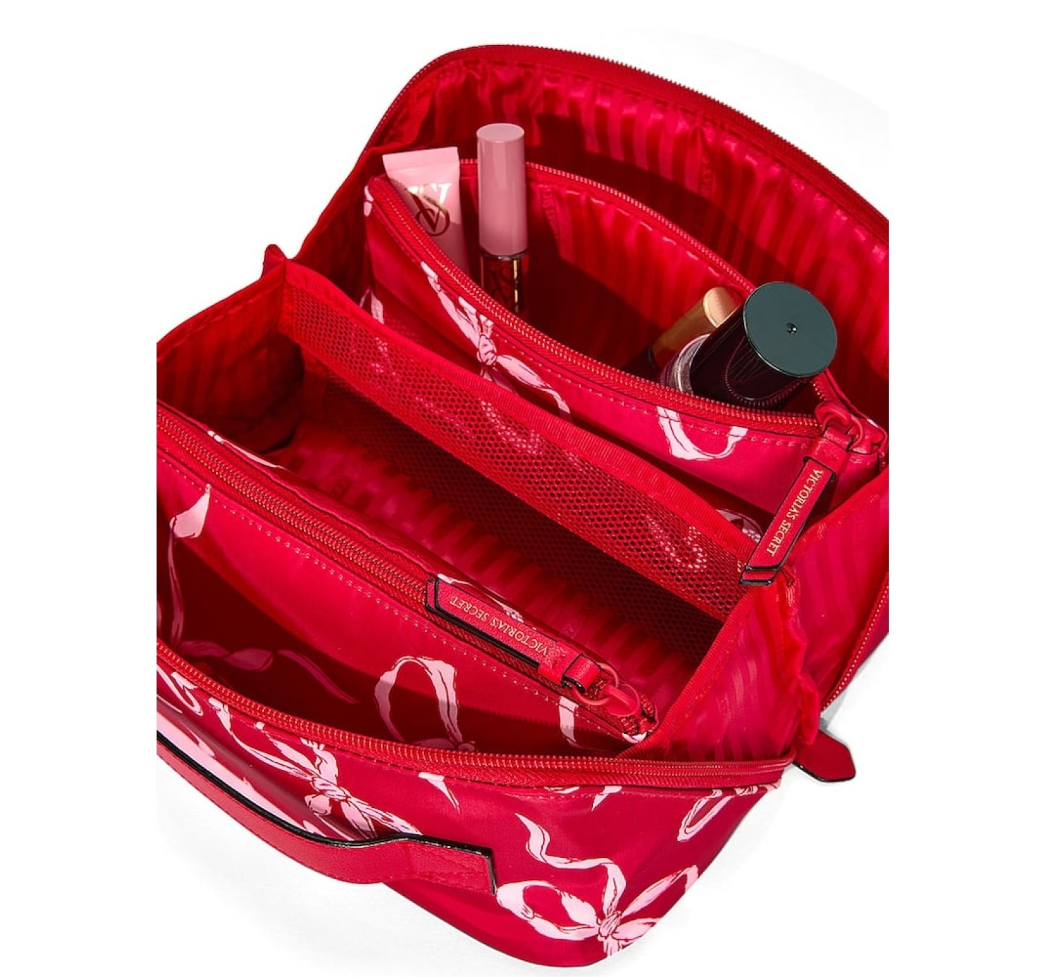 Косметичка Expandable Travel Make-Up Bags 3 Piece Lipstick Red Bows