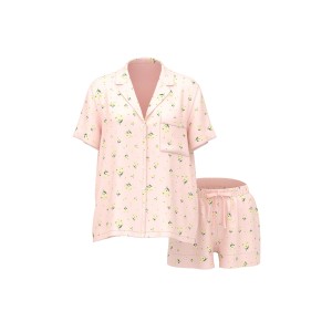 Пижама Signature Satin Short Pajama Set Sheer Blush Floral