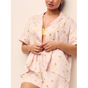Пижама Signature Satin Short Pajama Set Sheer Blush Floral