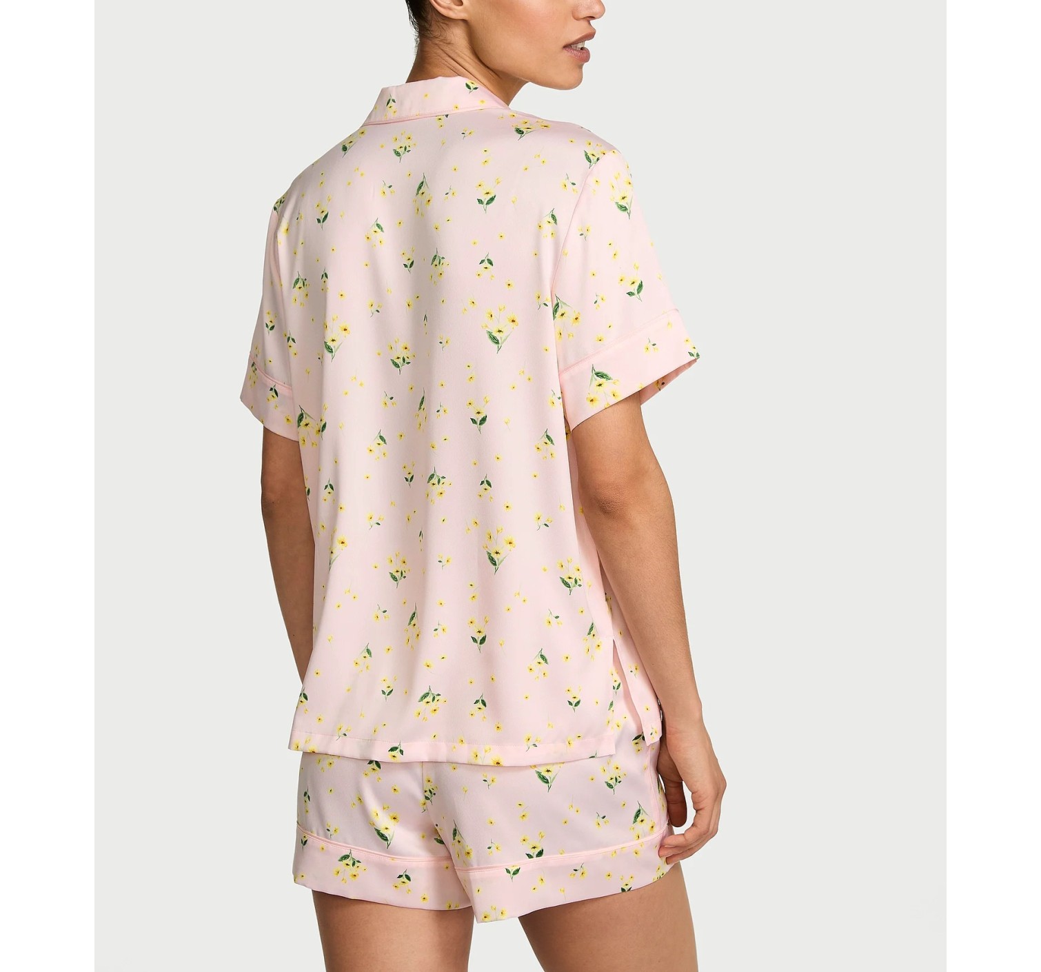 Пижама Signature Satin Short Pajama Set Sheer Blush Floral