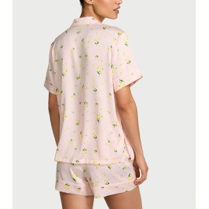 Пижама Signature Satin Short Pajama Set Sheer Blush Floral