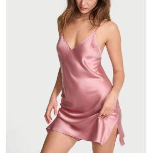 Пеньюар Satin Open-Back Slip Dress Mauve Pink