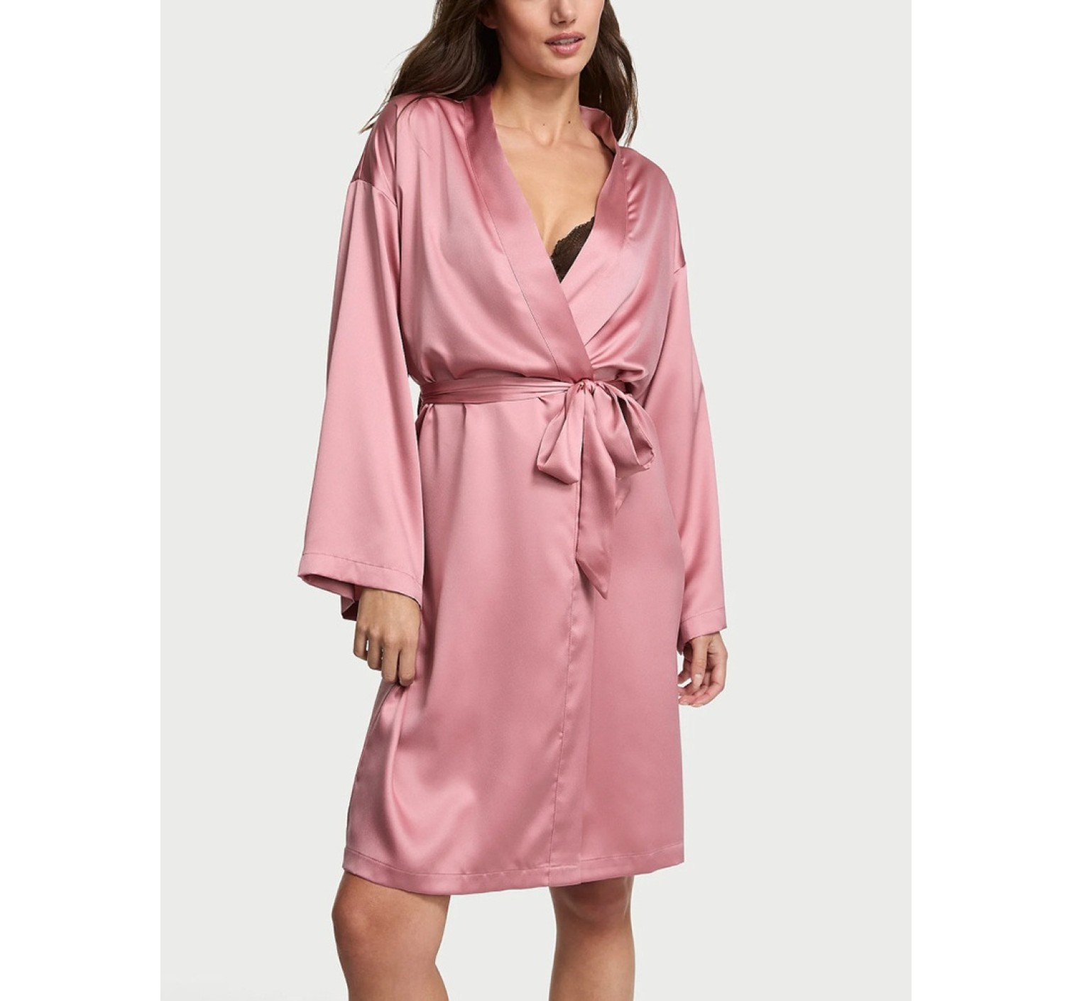 Халат Satin Midi Robe Mauve Pink