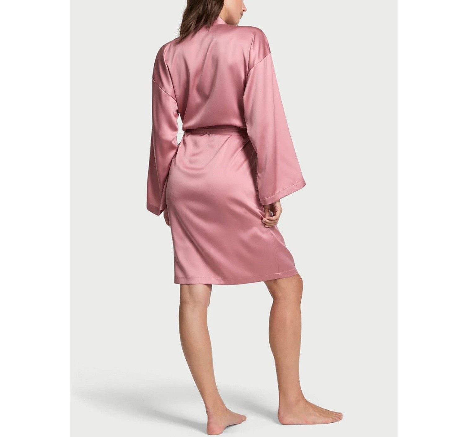 Халат Satin Midi Robe Mauve Pink