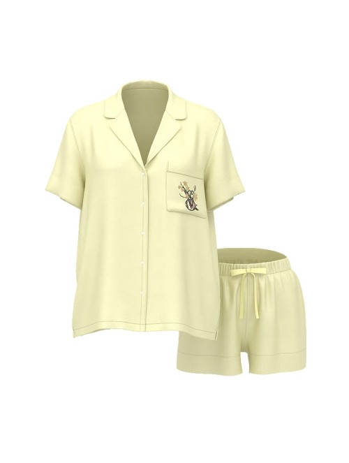 Піжама Signature Satin Short Pajama Set Lemonade