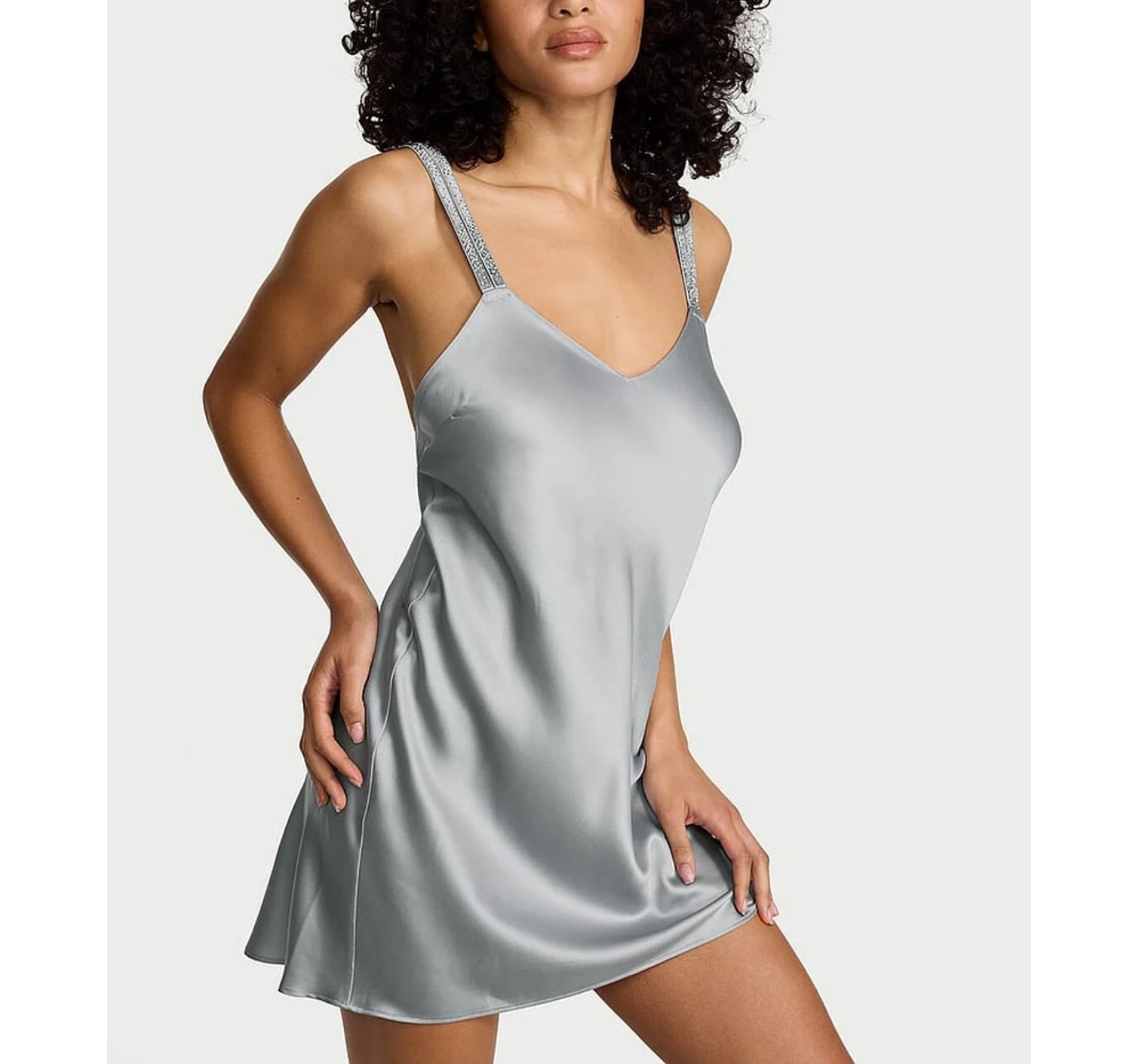 Пеньюар Gradient Shine Strap Satin Slip Dress Sterling