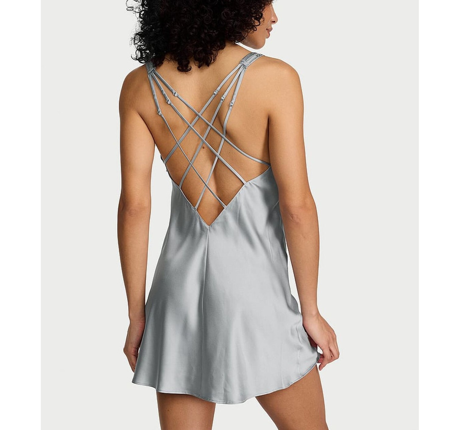 Пеньюар Gradient Shine Strap Satin Slip Dress Sterling
