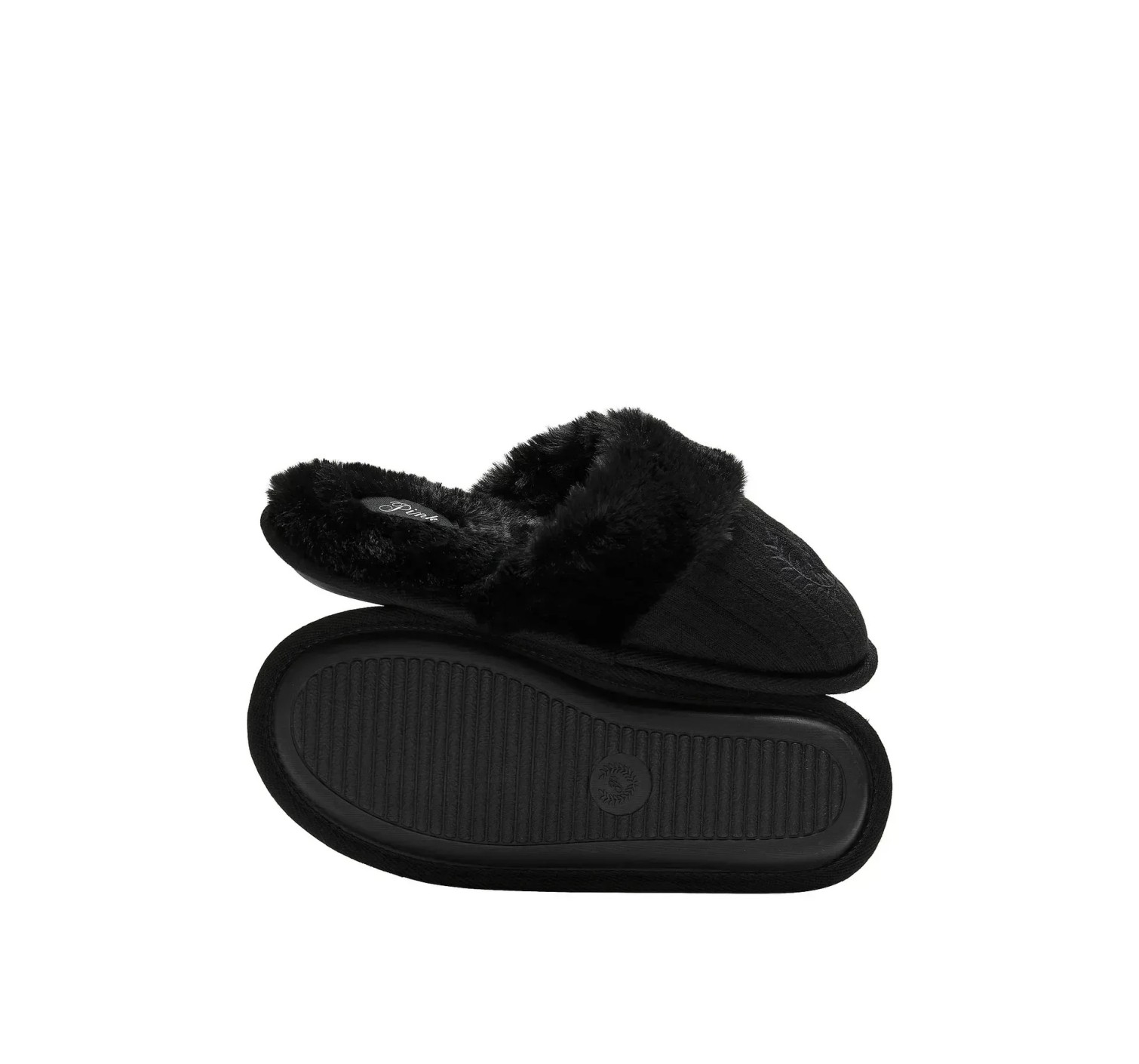 Домашние тапочки Cable Knit Slippers Black PINK