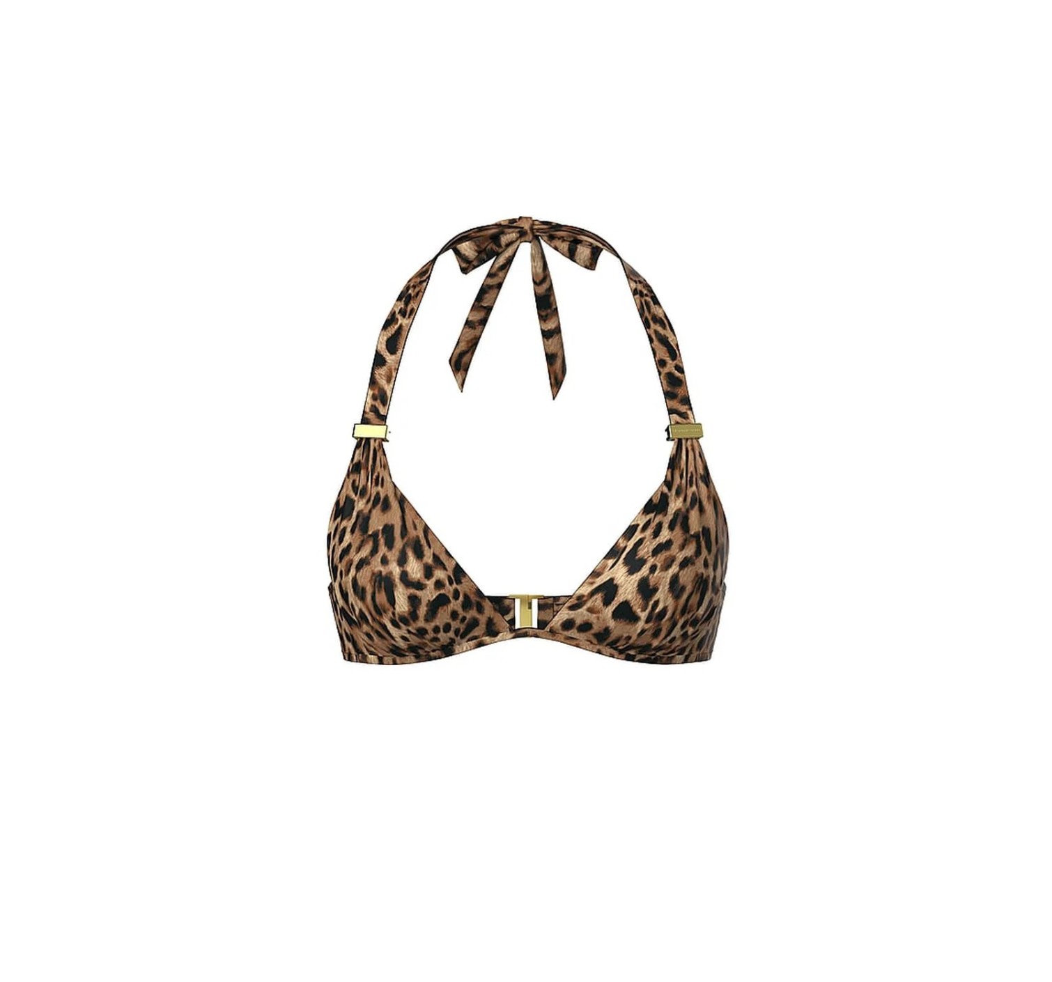 Купальник Essential Harlow Halter Push-Up Top Side-Tie Bikini Bottom Leopard