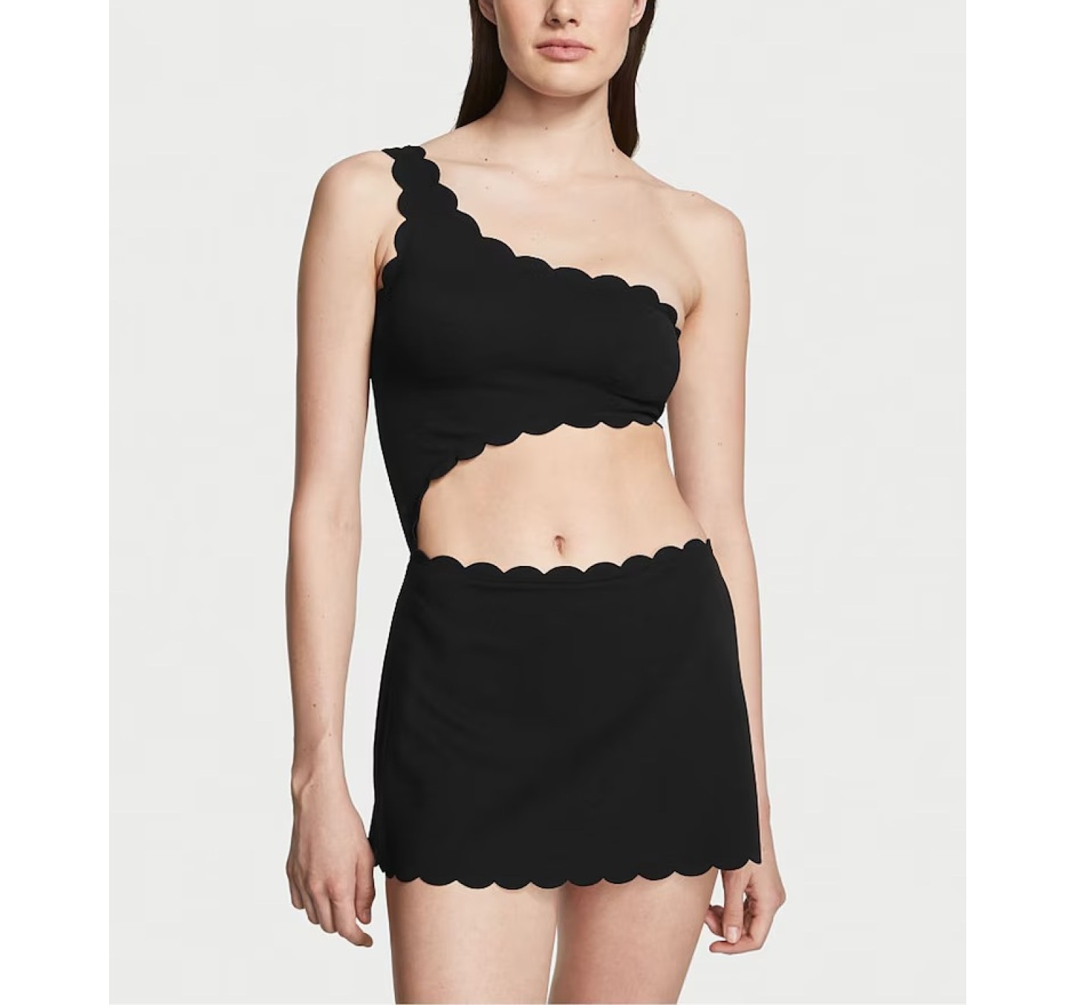 Купальник-сукня Black Scallop Swim Dress