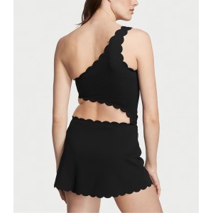 Купальник-сукня Black Scallop Swim Dress