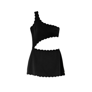 Купальник-сукня Black Scallop Swim Dress