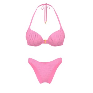 Купальник Bombshell Add-2-Cups Diamanté Push-Up Bikini Top Brazilian Bikini Bottom Pink Sugar Shine