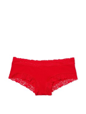 Трусики PINK Wing Lace-Trim Cheeky Panty Red