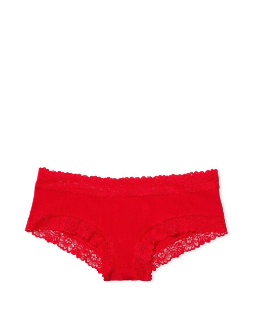 Трусики PINK Wing Lace-Trim Cheeky Panty Red