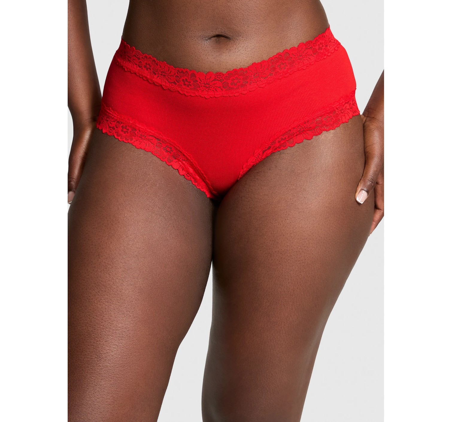 Трусики PINK Wing Lace-Trim Cheeky Panty Red