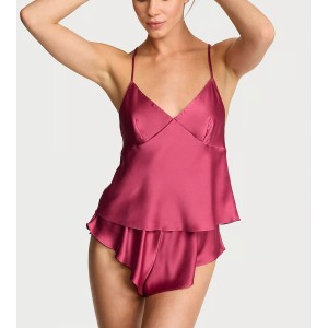 Піжама Satin Open-Back Cami & Shorts Set Peony Pink
