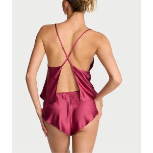Піжама Satin Open-Back Cami & Shorts Set Peony Pink