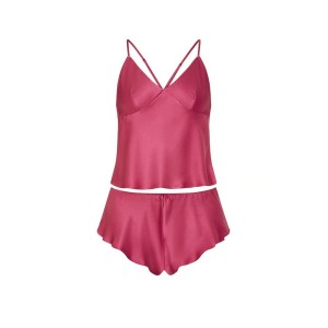 Піжама Satin Open-Back Cami & Shorts Set Peony Pink