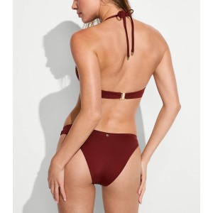 Купальник Bombshell Add-2-Cups Diamanté Push-Up Top Brazilian Bikini Bottom Dark Chili