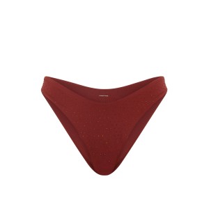 Купальник Bombshell Add-2-Cups Diamanté Push-Up Top Brazilian Bikini Bottom Dark Chili