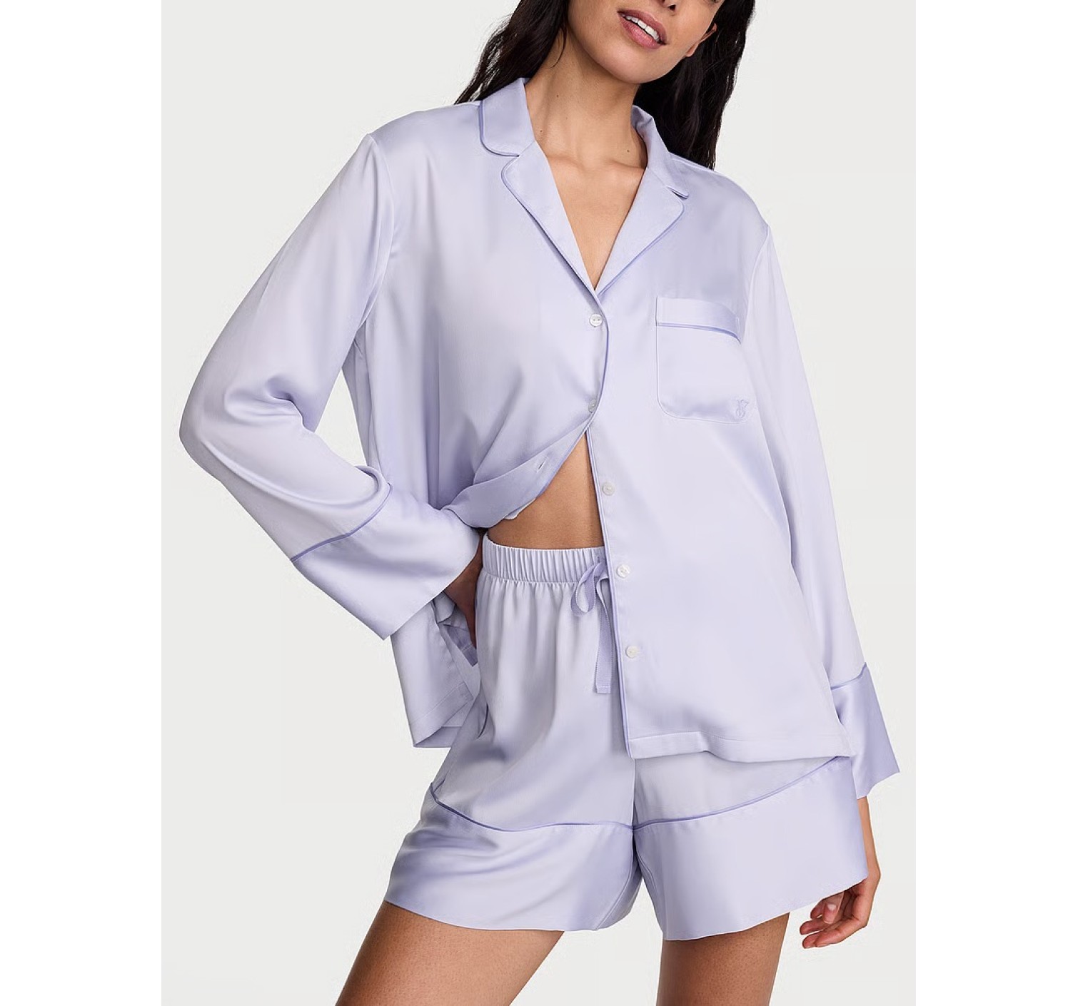 Піжама Signature Satin Long-Sleeve Short Lilac