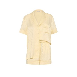  Піжама Glazed Satin Short Pajama Set Sunny Honey