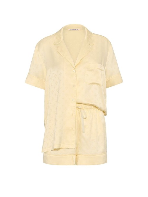  Піжама Glazed Satin Short Pajama Set Sunny Honey