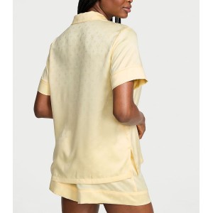  Піжама Glazed Satin Short Pajama Set Sunny Honey