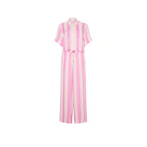 Пижама TENCEL Oversized Crop Short-Sleeve Long Pajama Set