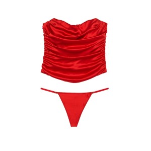 Комплект корсет+трусики Satin Strapless Corset Set
