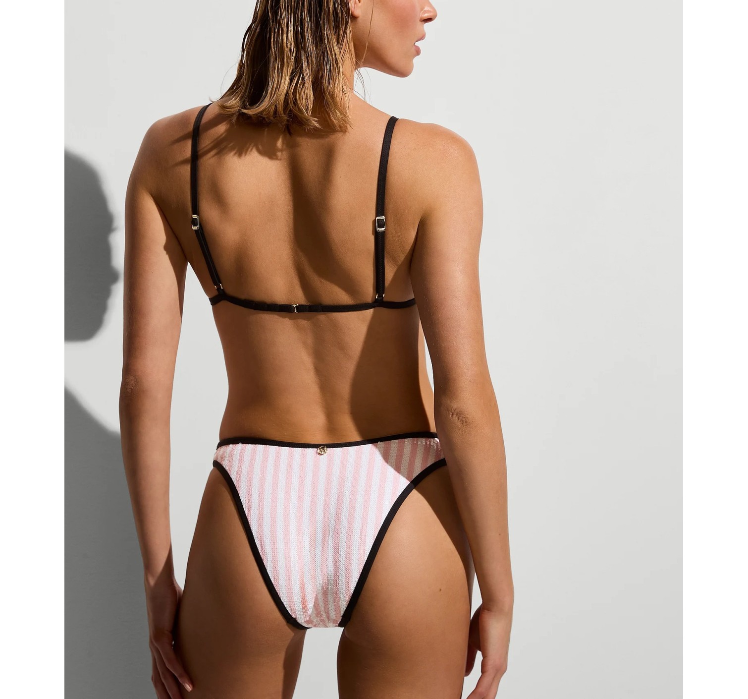 Купальник Heritage Stripe Sequin Triangle Top Brazilian Bikini Bottom