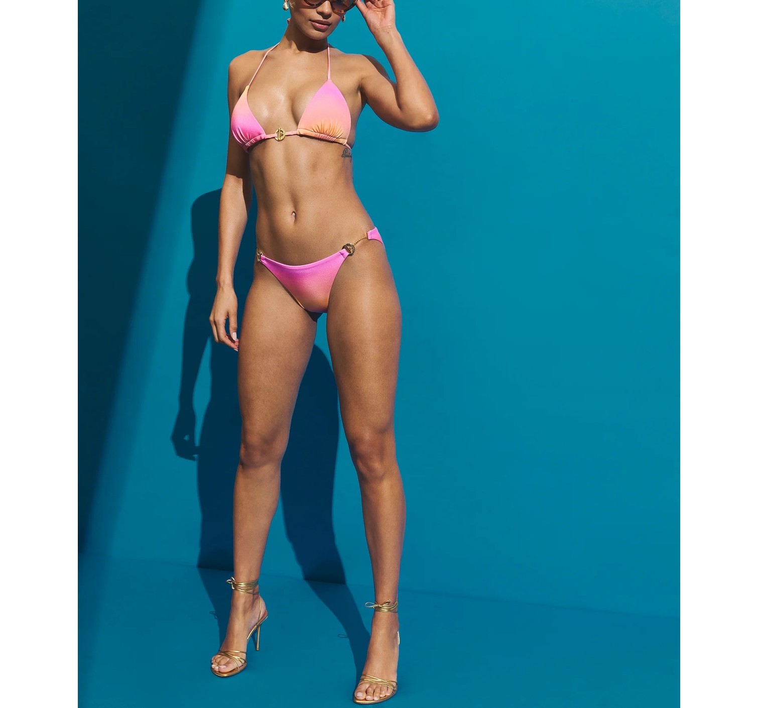 Купальник Archives Toggle Push-Up Triangle Top Bikini Bottom Ombré Pink