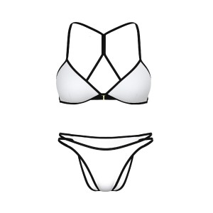 Купальник Archives Surf Scuba Triangle Bikini Top Strappy Cheeky Bikini Bottom VS White