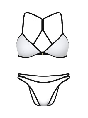 Купальник Archives Surf Scuba Triangle Bikini Top Strappy Cheeky Bikini Bottom VS White