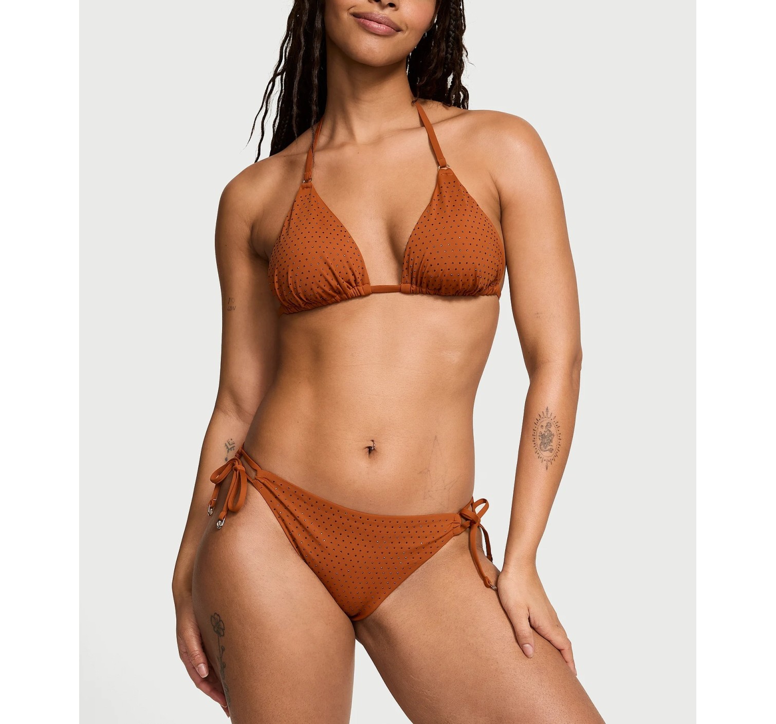 Купальник Essential Diamanté Triangle Top Side-Tie Bikini Bottom Apple Cinnamon