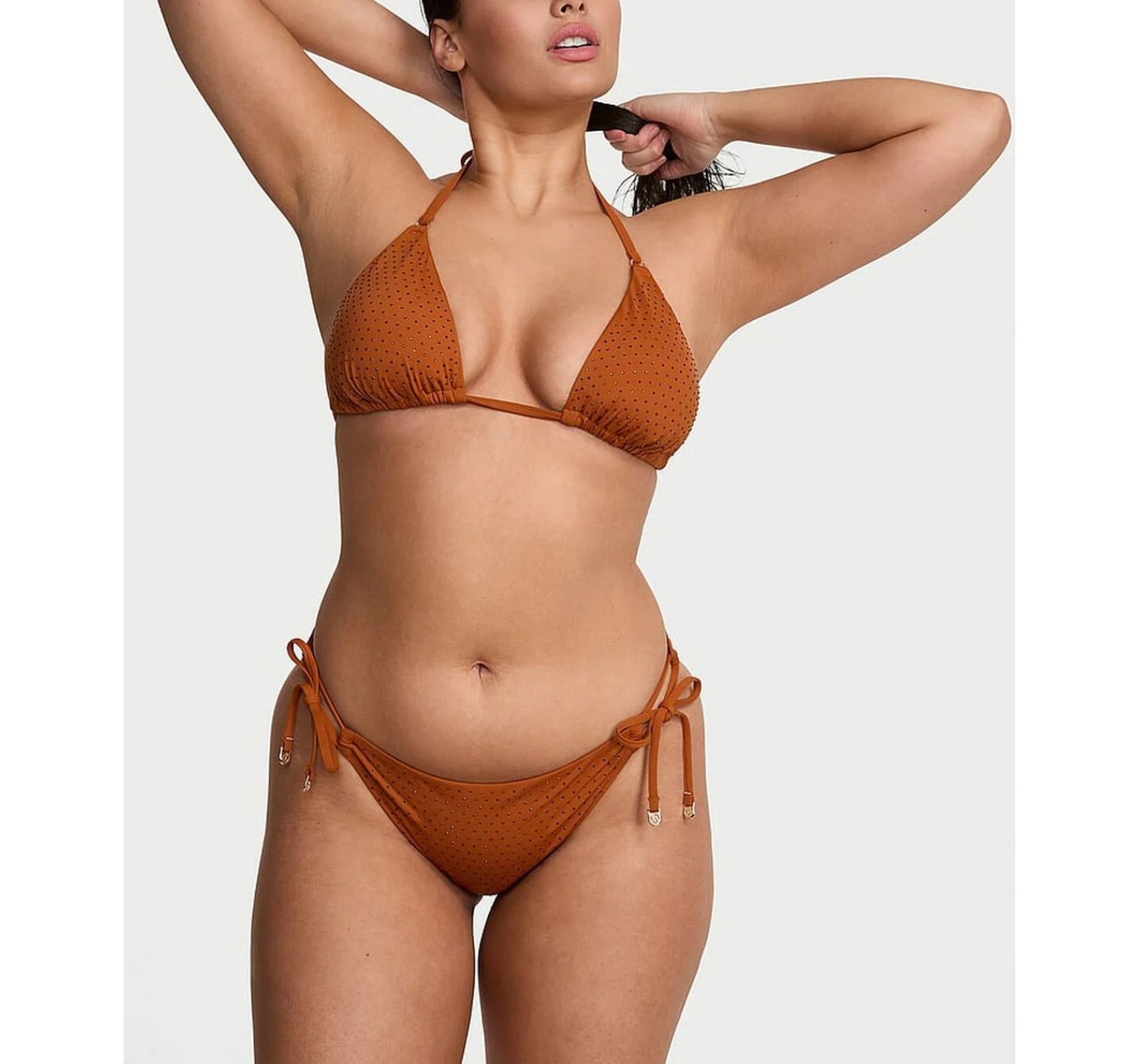Купальник Essential Diamanté Triangle Top Side-Tie Bikini Bottom Apple Cinnamon