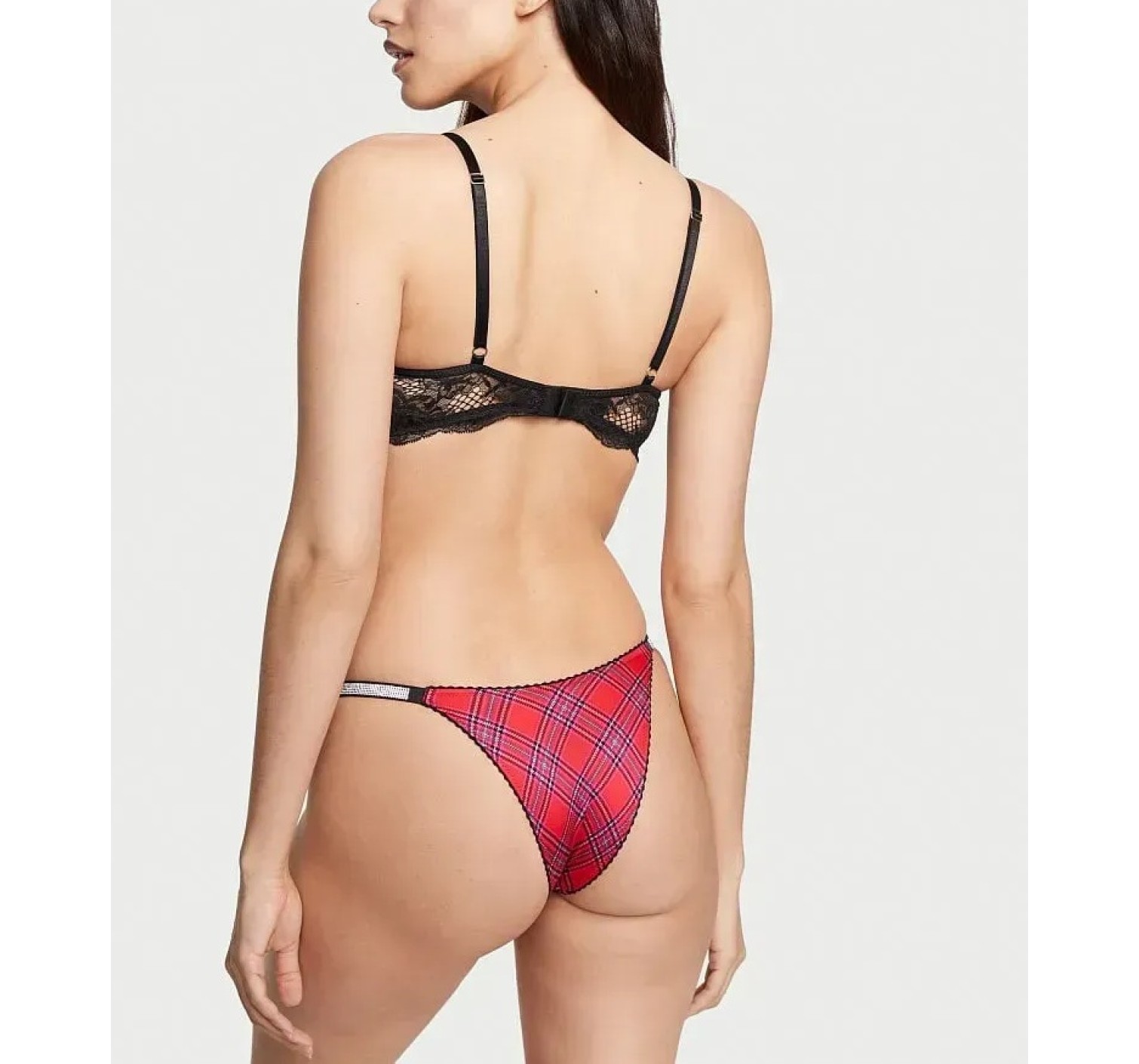 Трусики Very Sexy Shine Strap Brazilian Panty Lacy Plaid