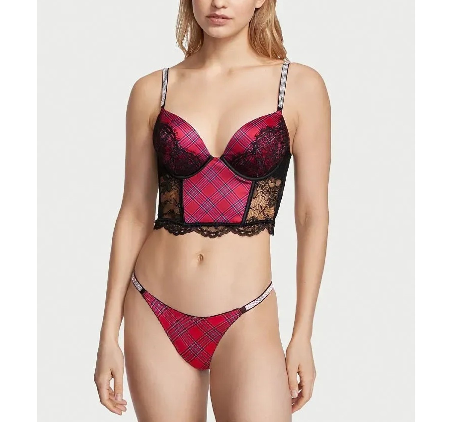 Трусики Very Sexy Shine Strap Brazilian Panty Lacy Plaid