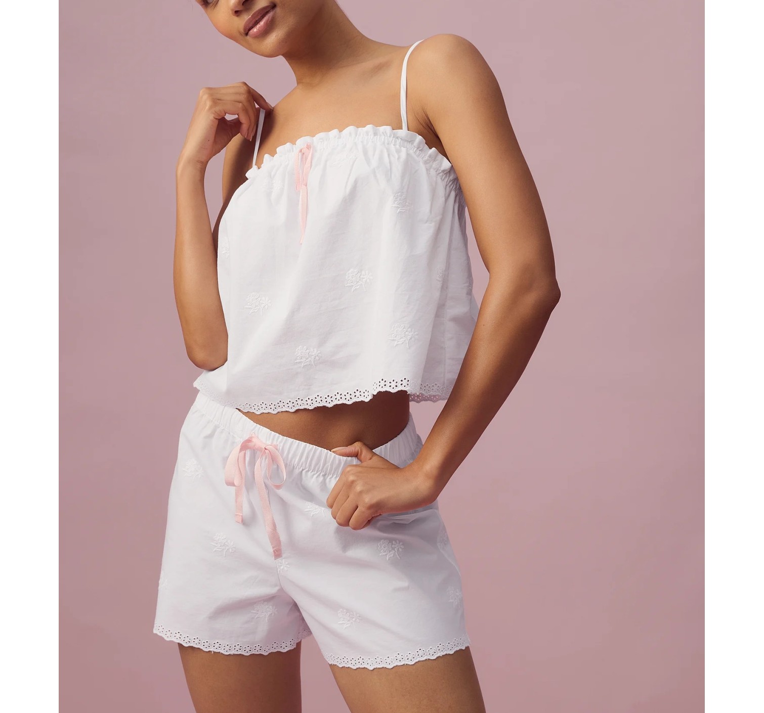 Пижама Heritage Cotton Eyelet Short Pajama Set White Floral