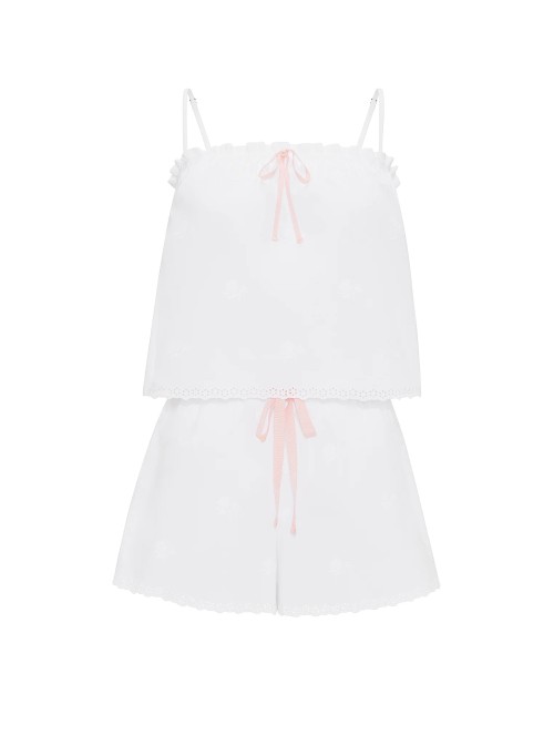 Піжама Heritage Cotton Eyelet Short Pajama Set White Floral