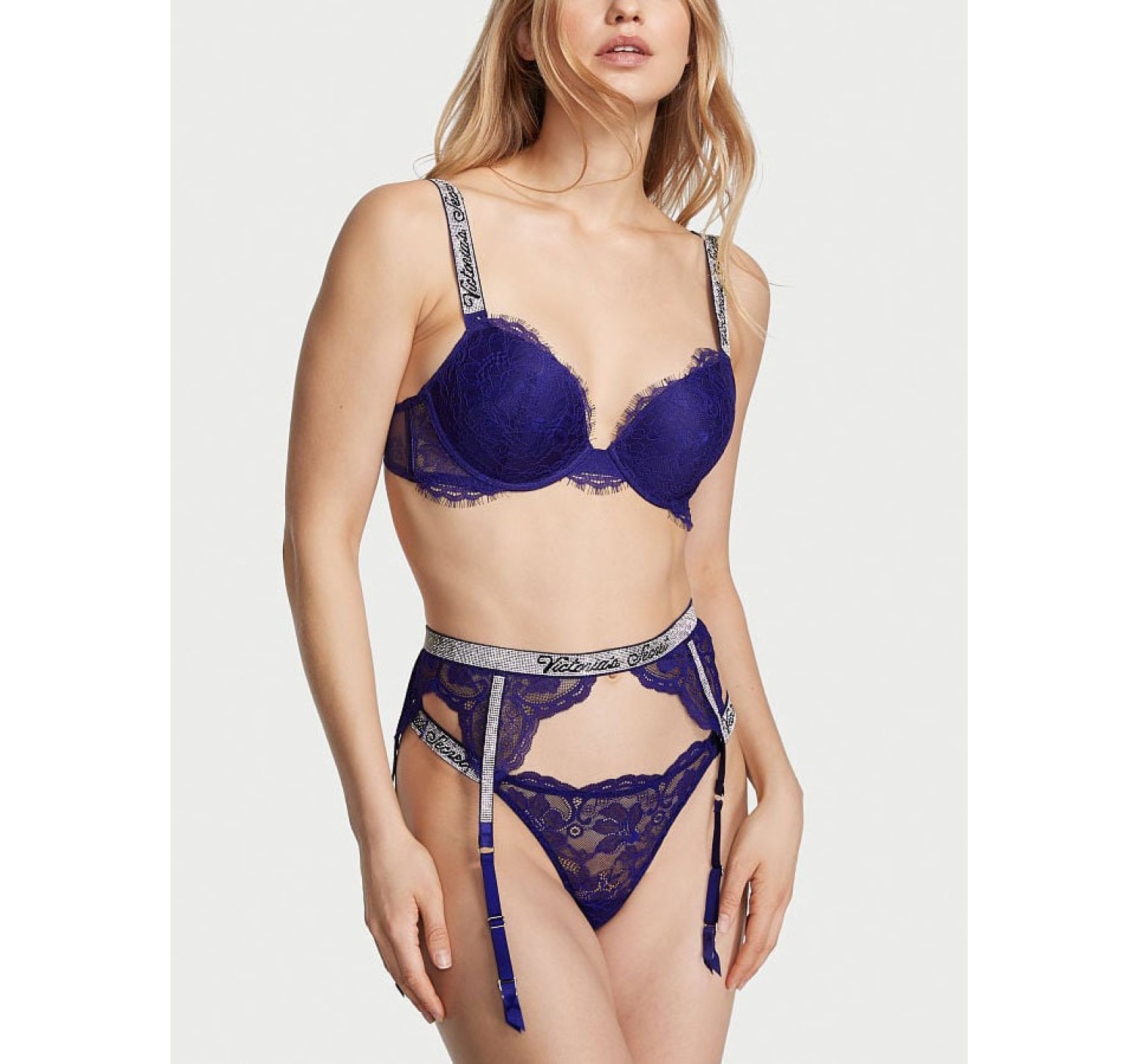 Трусики Shine Strap Deep Blue Thong Panty