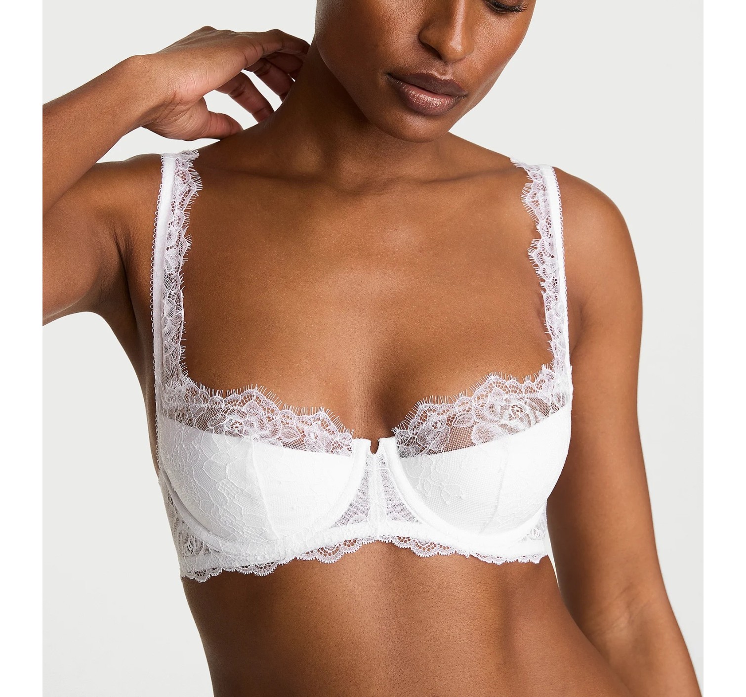 Бюстгальтер Rose Lace Uplift Balconette Bra VS White