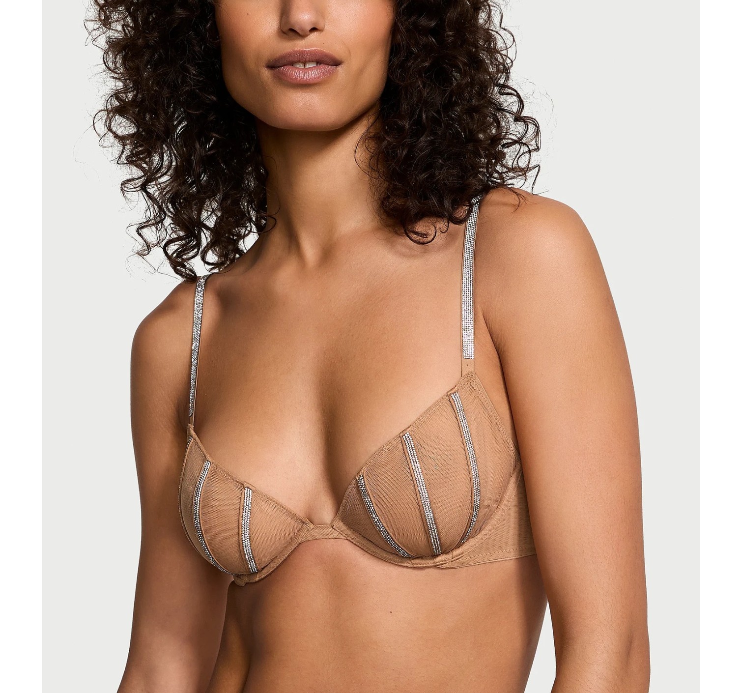 Бюстгальтер Sheer Shine Low-Cut Demi Bra Toffee